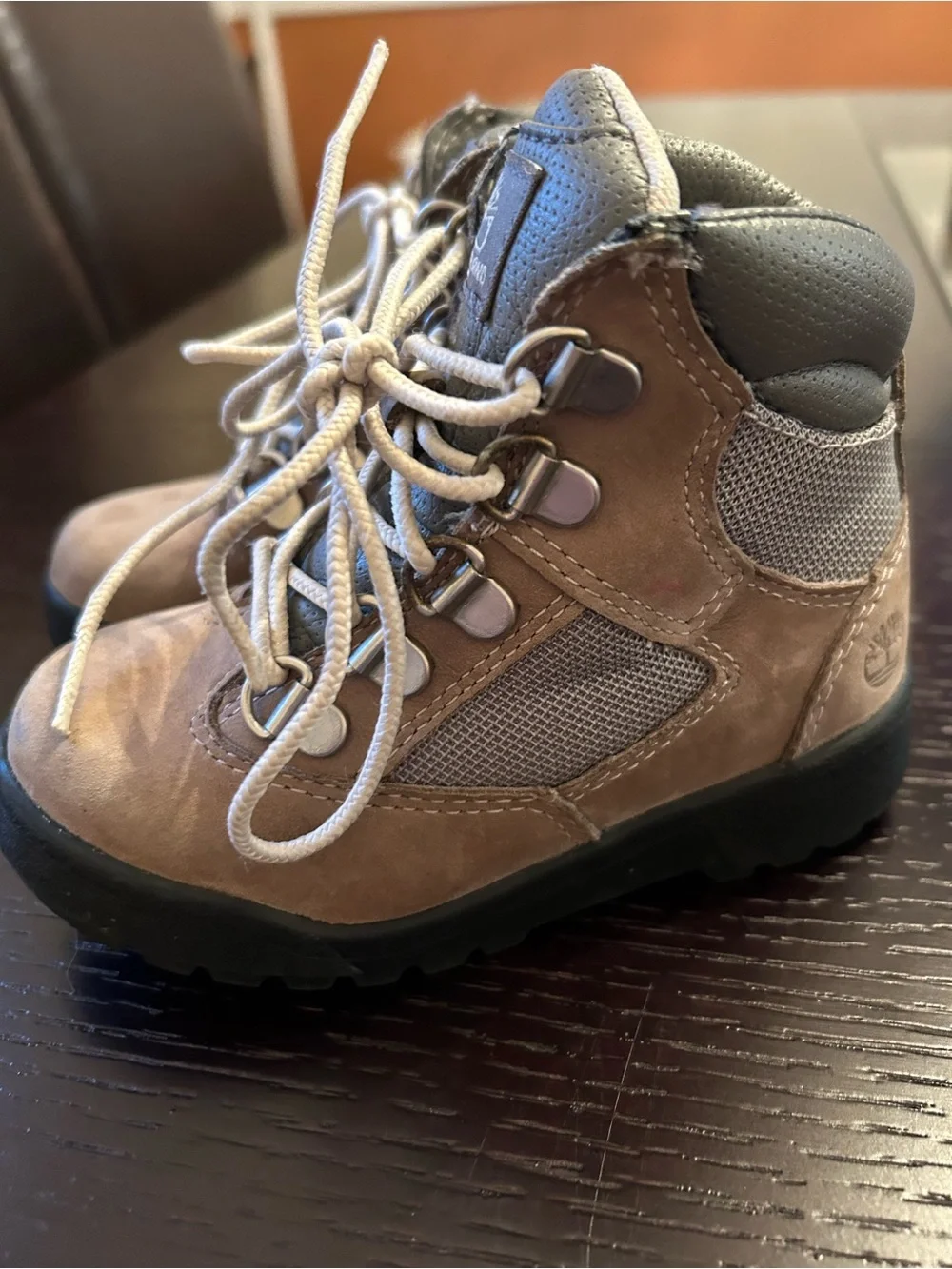 Timberland Kids Tan and Gray Lace-Up Field Hiking Boots